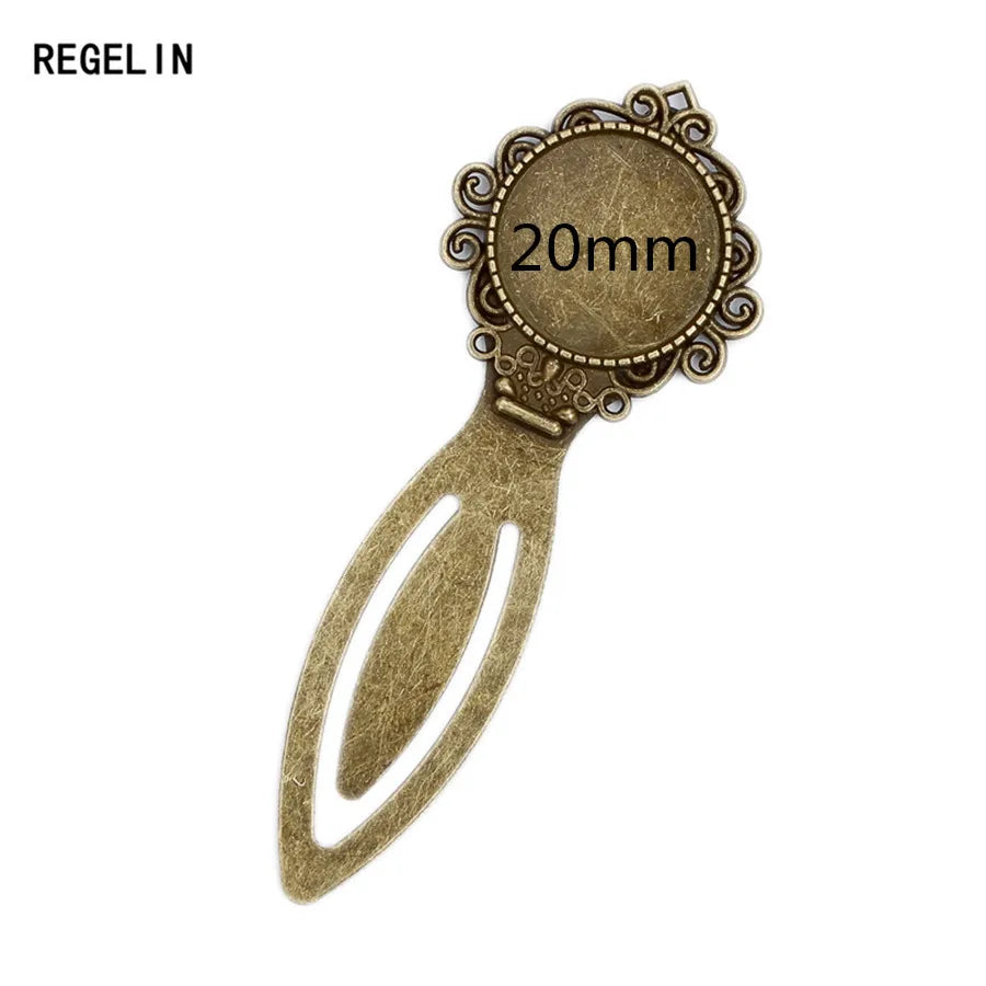 Fashion 10Pcs/Lot Antique Vintage Retro Handmade Bookmark Cabochon Base Bookmark Setting for Cabochon Cameo DIY Bookmark