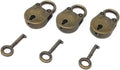 3Pcs Vintage Antique Style Mini Archaize Padlocks Key Lock with Key