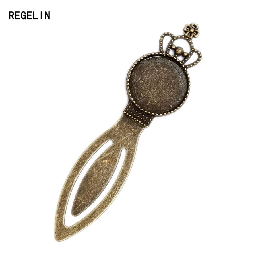 Fashion 10Pcs/Lot Antique Vintage Retro Handmade Bookmark Cabochon Base Bookmark Setting for Cabochon Cameo DIY Bookmark