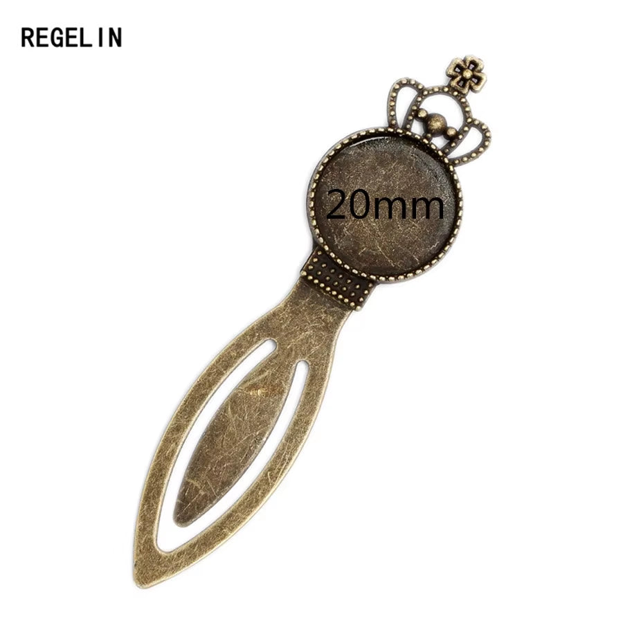 Fashion 10Pcs/Lot Antique Vintage Retro Handmade Bookmark Cabochon Base Bookmark Setting for Cabochon Cameo DIY Bookmark