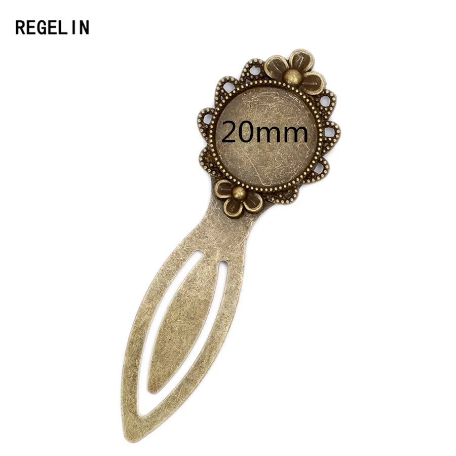 Fashion 10Pcs/Lot Antique Vintage Retro Handmade Bookmark Cabochon Base Bookmark Setting for Cabochon Cameo DIY Bookmark