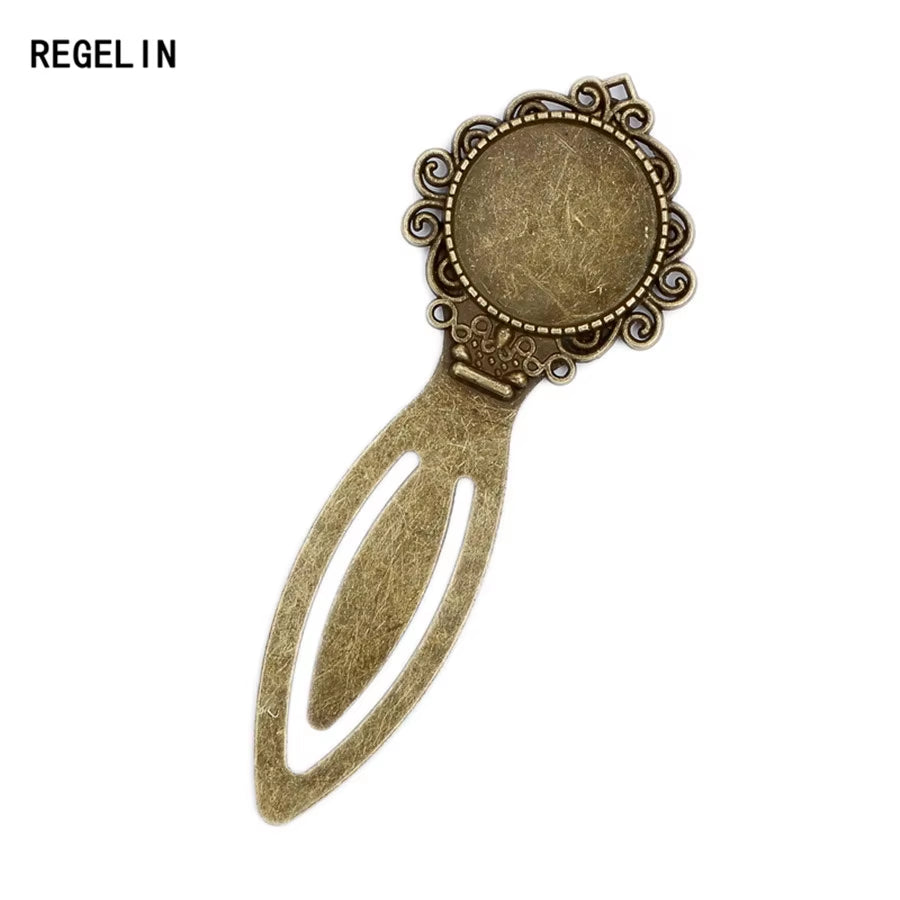 Fashion 10Pcs/Lot Antique Vintage Retro Handmade Bookmark Cabochon Base Bookmark Setting for Cabochon Cameo DIY Bookmark