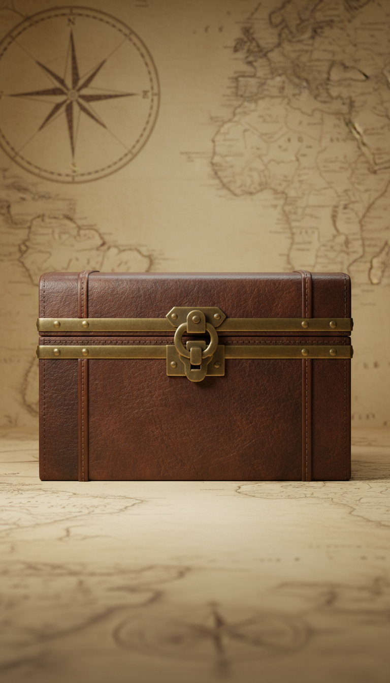 Leather-Clad Secret Storage Chest